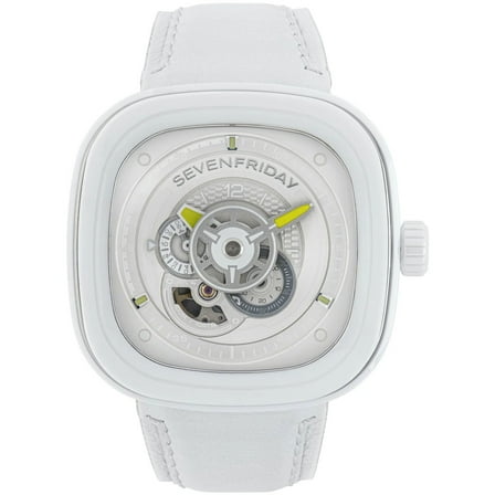 SevenFriday P1C-04 Men's Caipi White Leather Strap Automatic Watch