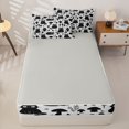 thumbnail image 4 of Manfei Spooky Black Cat Zipper Queen Comforter Set with Fitted Sheet and 2 Pillowcases, Wildflower Mushroom Zipper Bedding Set, Black Gray, Gray Reversible, 4-Piece, 4 of 7