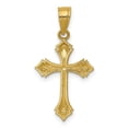 thumbnail image 4 of Auriga 14K Yellow Gold Diamond-Cut Passion Cross Charm Pendant for Women (L-25 mm,W-13 mm), 4 of 6