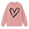thumbnail image 3 of SWIMSHY Unisex Heart Pattern Printed Crewneck Casual Sweatshirt Fashion Graphic Printed Long Sleeved Pullover Loose Tops Pink, S, 3 of 4