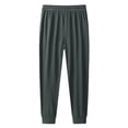 thumbnail image 3 of Mens Stretch Active Pants Stylish Casual Drawstring Pants Outdoor Comfy Lightweight Travel Hiking Work Pants with Zipper Pockets Light Gray 4XL, 3 of 5