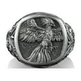thumbnail image 4 of Winged Phoenix Square Signet Ring for Men in Sterling Silver, Phoenix Gold Man Ring, Pinky Rings for Women, Mythology Lover Gift, Small Gift, 4 of 5