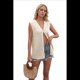 thumbnail image 3 of Chaleco de Punto para Mujer, y Verano, Cuello en V, Sin Mangas, Cárdigan con Botones, Informal, , Top Sin Mangas. Albaricoque M, 3 of 10