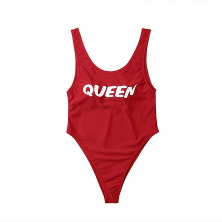 Mommy and me Family Matching Letter Print Bathing Suit Mother Girls One Piece Sporty Monokini