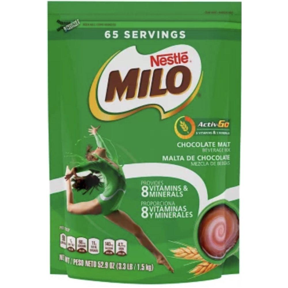 Nestle Milo ActivGo Chocolate Malt Beverage Mix 3.3Lb Bag 65 Servings