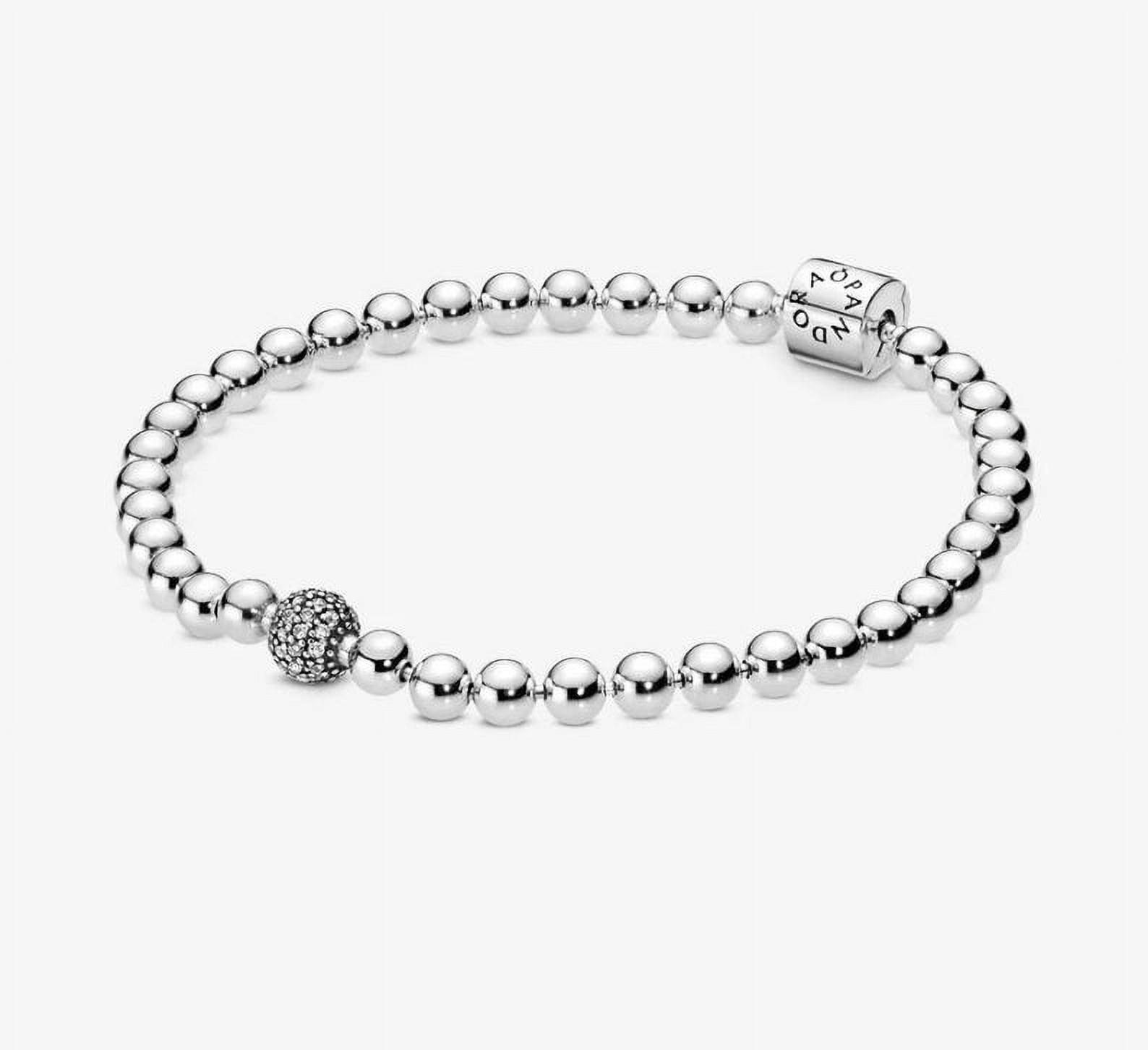 PANDORA Beads & Pave Bracelet Size 19 - 598342CZ-19 - image 2 of 6