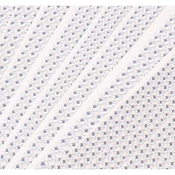 DoTebpa 6048 Pcs Feuille d'Autocollants en Strass Bling Transparent 6 mm Gemme Diamant Auto-Adhésif pour Embellissements de Scrapbooking et Bricolage Décoration de Mariage