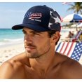 thumbnail image 4 of Men's 250th Anniversary Patriotic Trucker Hat, Flag Embroidery Breathable Mesh Cap, Adjustable Snapback Baseball Cap for Summer Outdoor Camping Hiking Parade Daily Wear, Navy, 4 of 6
