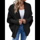 thumbnail image 3 of Suéter Tipo Cárdigan para Mujer, de Gran Tamaño, de Punto Grueso, Holgado, Cruzado, con de Murciélago y Frente Abierto Negro M, 3 of 8