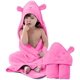 thumbnail image 1 of Toalla con capucha de oso para niños, 100 % tela cortada, toallas de poncho para niños pequeños para ducha, piscina, playa, cubierta, toalla absorbente suave y acogedora (rosa) brillar vestir, 1 of 5