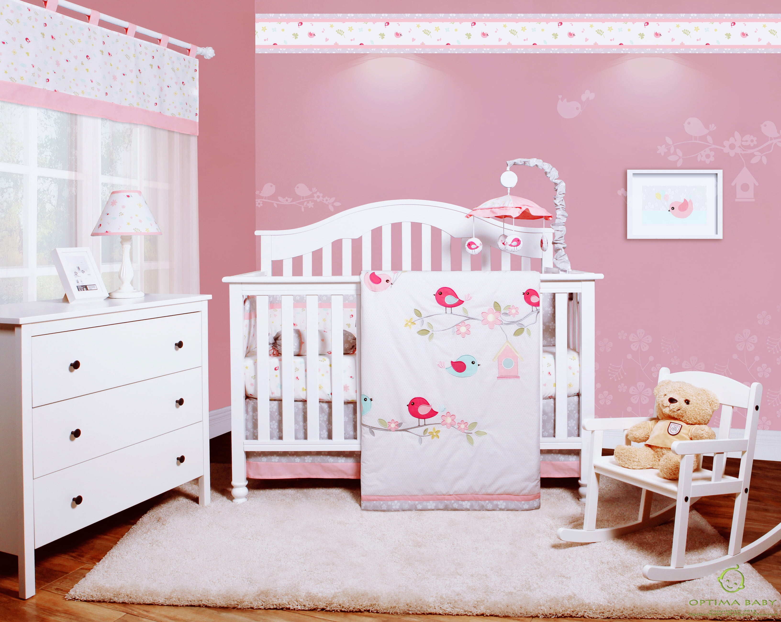 geenny optimababy blue grey elephant 6 piece baby nursery crib bedding set
