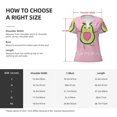 thumbnail image 4 of Goofa Cute Avocado Pattern Womens Deep V Neck Low Cut Tops Casual Summer Short Sleeve Ribbed Knit T-Shirts-XX-Large, 4 of 5
