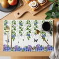 thumbnail image 2 of Spring Floral Placemats Set of 12 Summer Farmhouse Botanical Butterfly Place Mats Indoor Wipeable Table Mats Washable Cloth Dining Table Placemats for Kitchen Holiday Party Home Decor 13x19 Inch, 2 of 9