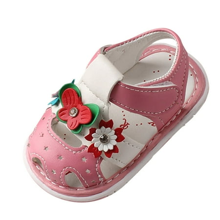 

Wesracia Toddler Shoes Baby Summer Fashion Hollow Soft Sole Baotou Hollow Toddler Shoes Sandals