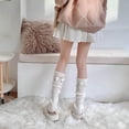 thumbnail image 6 of Milue Women Knitted Leg Warmers Lolitas Bowknot Loose Boot Socks Jk Student Socks, 6 of 21
