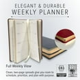 thumbnail image 3 of Gallery Leather Pocket Weekly Monthly Planner 2026, Elegantly Bound Calendar Planner and Notebook with Stylish Gold-Gilded Page Edges, 12 Months - Acadia Navy - 6 x 3.25 ", 3 of 9