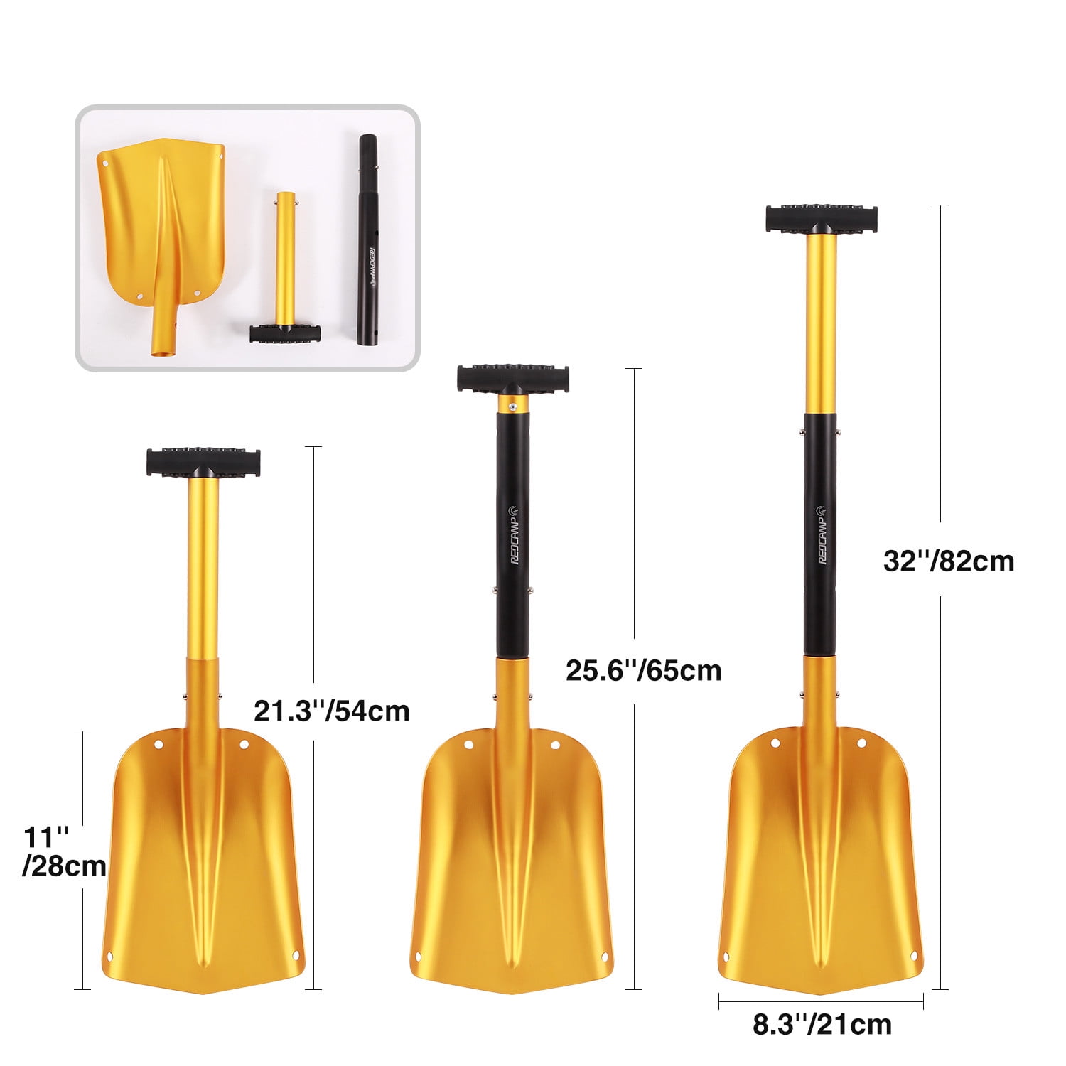 REDCAMP Aluminum Lightweight Snow Shovel for Car Emergency 2132