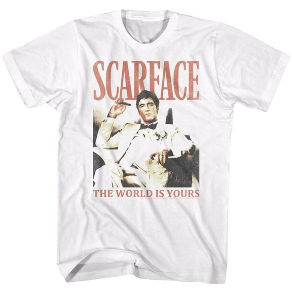 Scarface Da World White Adult T-Shirt 6Xl