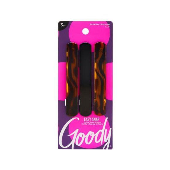 Goody Classics Autoclips - Black and Brown Hair Clips - 3Ct