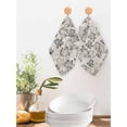 thumbnail image 2 of Vintage Floral Kitchen Dish Towels for Drying Dishes Set of 2, Grey Spring Dandelion Plants Flower Botanical Waffle Weave Microfiber Hand Tea Bathroom Towels Quick Dry & Absorbent Towel 12x12, 2 of 7