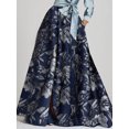 thumbnail image 4 of Elegante vestido largo con estampado floral, cuello vuelto, manga larga, lazo, bolsillo, vestido largo para fiesta, boda, noche, 4 of 4