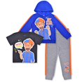 thumbnail image 2 of Boy s 3 Pack Blippi Graphic Tee, Zip Hoodie and Jogger Pant Set, Blue, Size 2T, 2 of 2
