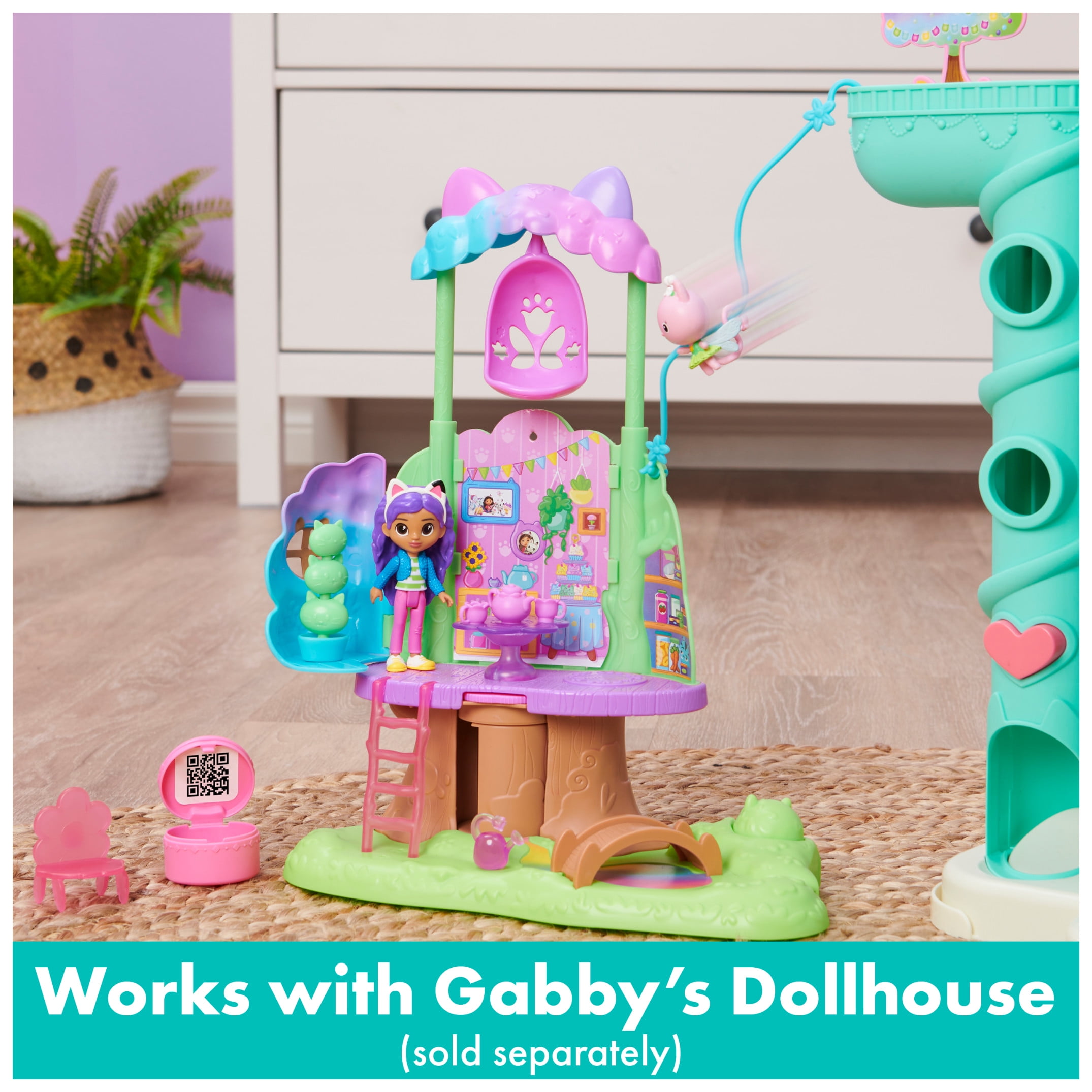 Gabby’s Dollhouse, Transforming Garden Treehouse Set with 2 Figures