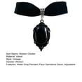 thumbnail image 7 of Kripyery Women Choker Vintage Gothic Water Drop Geometric Adjustable Dress Up Velvet Ladies Faux Gemstone Pendant Clavicle Necklace Jewelry Gifts, 7 of 7