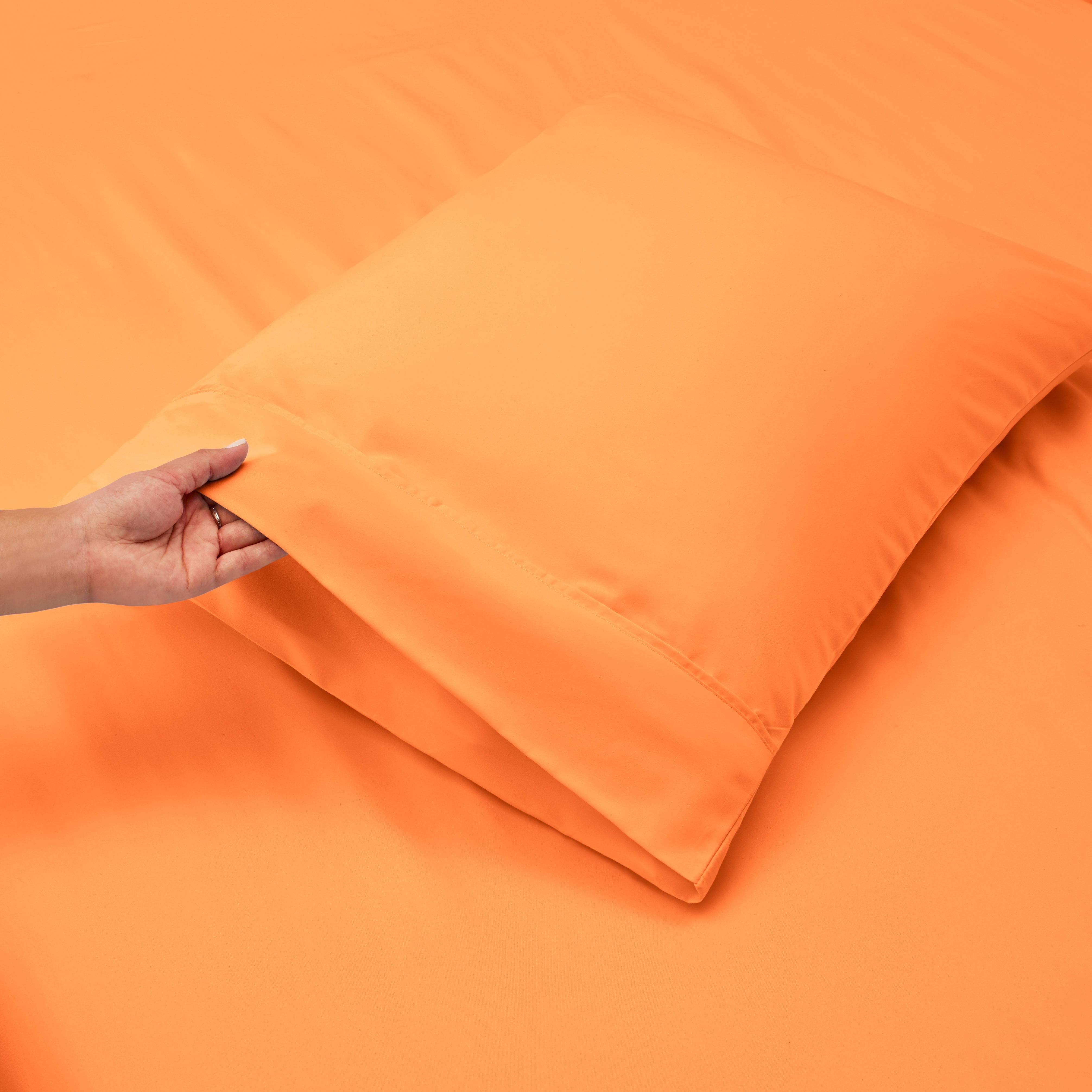 LammaLoe Extra Deep Pocket California King Sheets Set, 4 Piece, Fits 18"-24" Mattress, Breathable & Extra Soft Bed Sheets, Apricot Orange