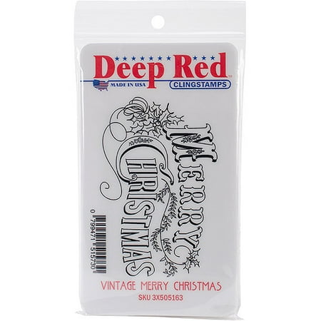 Vintage Stamping Setting - Deep Red Cling Stamp, 3