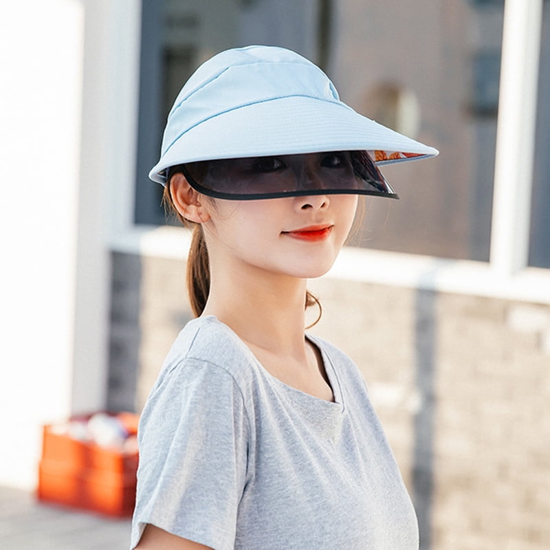 Women Summer Solar Protection Cap Visor Sun Hat Anti-UV Full Face Shield Cap 