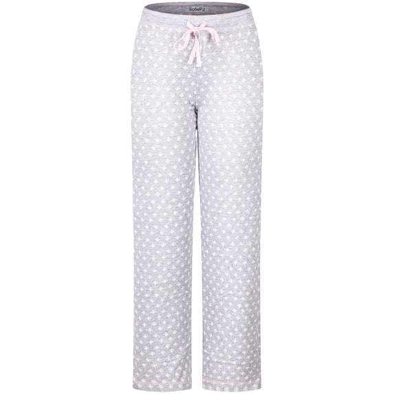 SofiePJ, Women's, Printed Long Sleepwear Lounge Pajama Pants, Light Grey, M