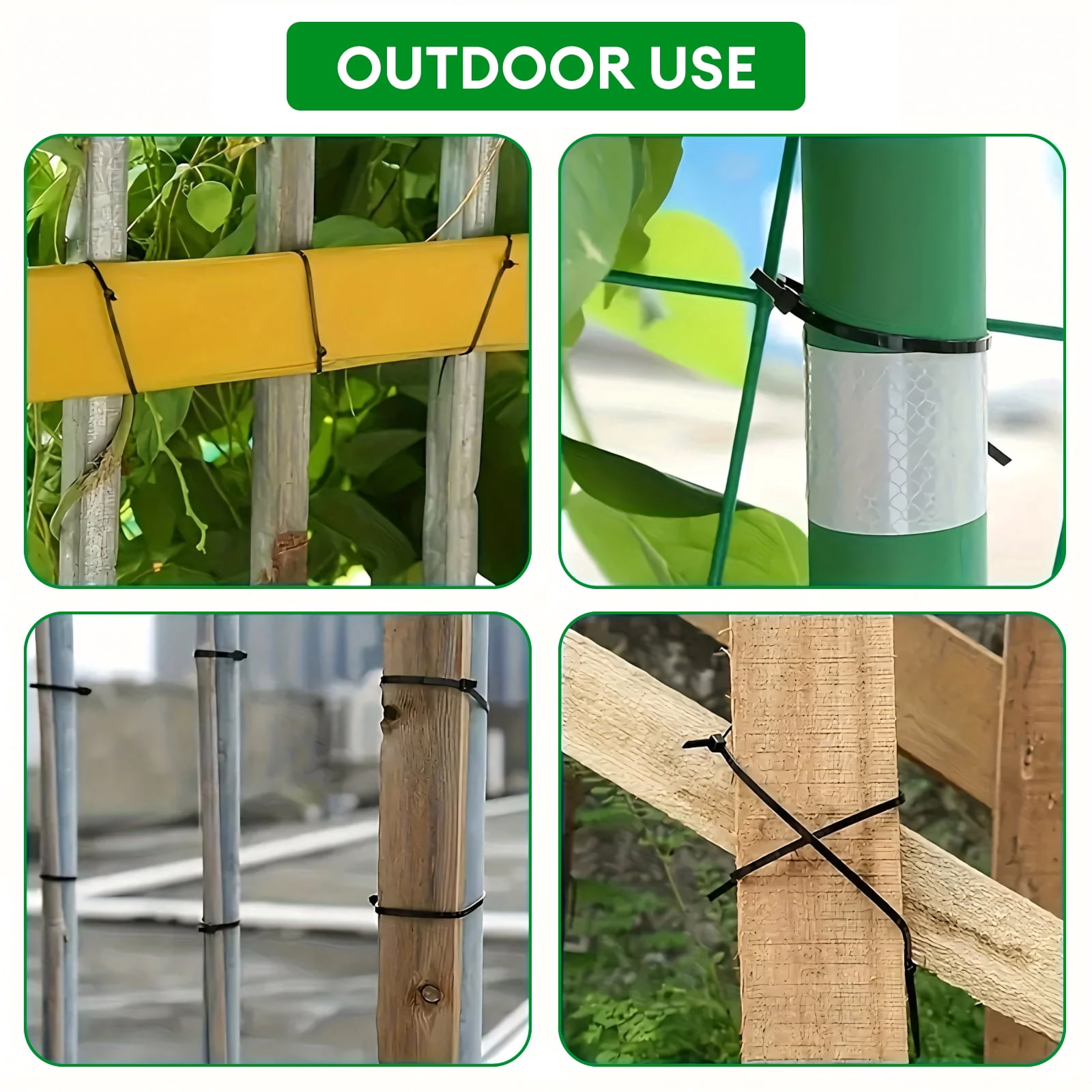 Zip Ties Assorted Size,4+6+8+12 Inch Double Sided Toothed,400 Pack,Black  Cable Ties With Self-Locking Adjustable More Durable Nylon Tie Wraps for Indoor Outdoor