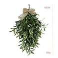 thumbnail image 3 of Gmogad 24 Inch Artificial Olive Wreath - Realistic Silk Decor for Front Door, Wedding Arch, Wall Mounted, All-Season Home Decor, No Maintenance, Includes Golden Ribbon Bow, 3 of 6