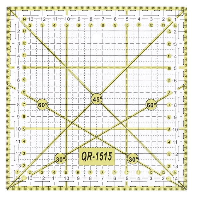 KAKOWELY 1Pc Square Cloth Quilt Ruler Sewing Ruler Patchwork Ruler Grid Lines Garment Design for Easy Precise Cutting,5.91"X5.91"X0.2"