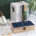 thumbnail image 4 of 7.9×2.3 In Wooden Boxes Durable Easy To Use Dustproof Prevent Slippery Delicate And Cabinet MidnightBlue Geometric Patterns_1, 4 of 8