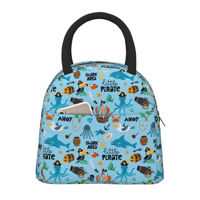 Balery Animal Pirate Bolsa de Almuerzo para Mujeres, Caja de Almuerzo, Bolsa de Almuerzo Pequeña Impermeable, Tote de Almuerzo Reutilizable con Gran Capacidad