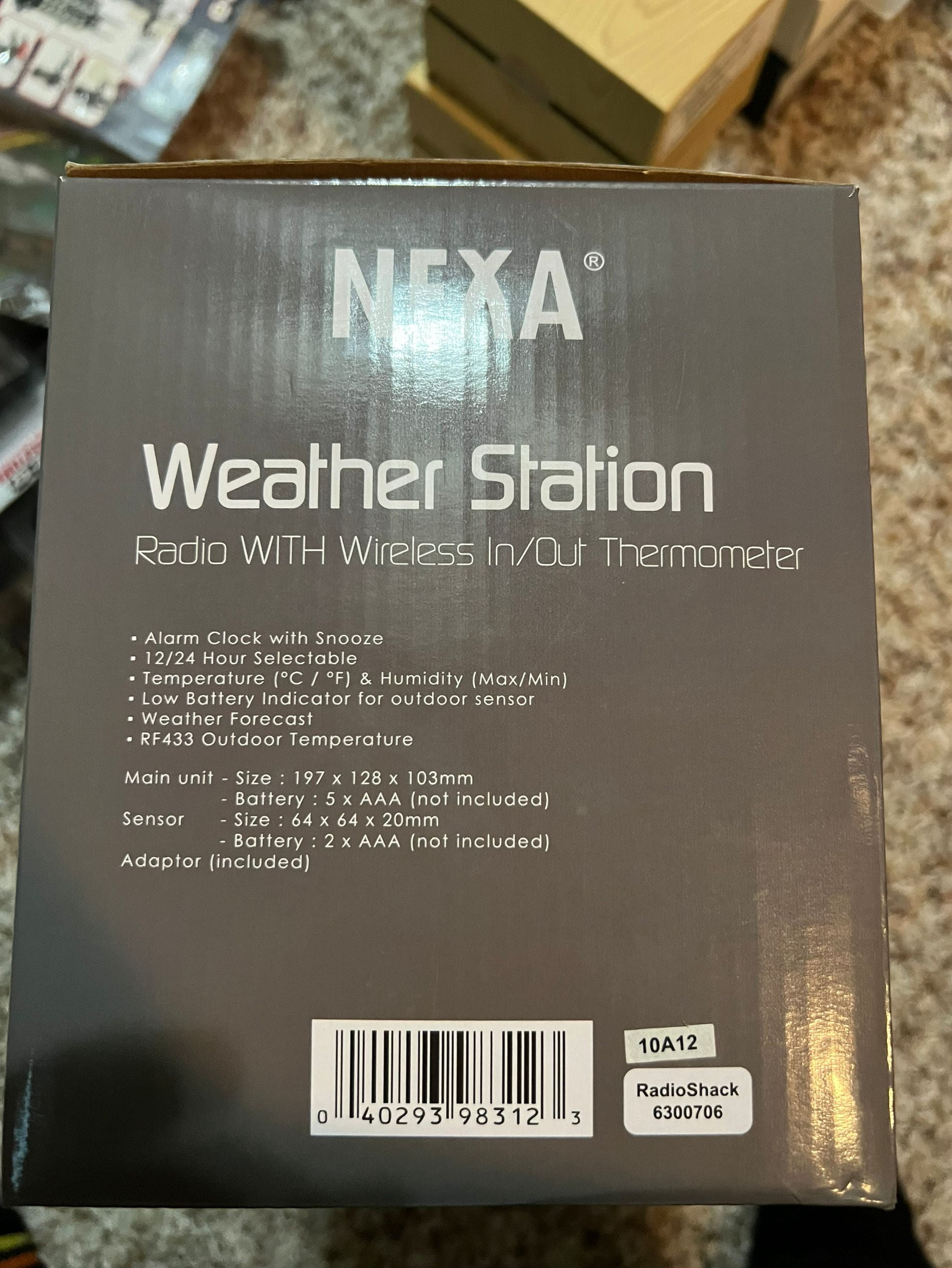 Nexa Weather Station Radio with In/Out Thermometer