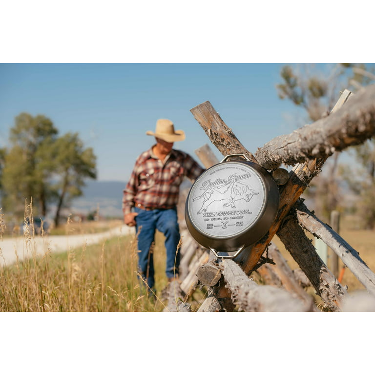 Lodge Yellowstone 17 inch Seasoned Cast Iron Bull Dual Handle Skillet