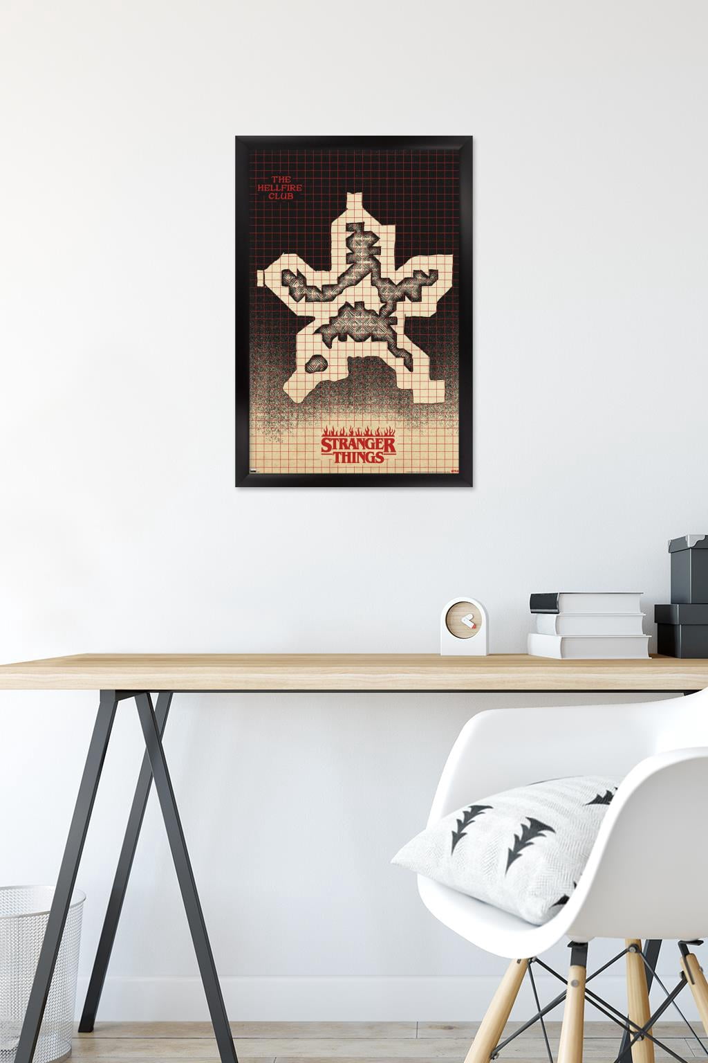 Netflix Stranger Things: Season 4 - Hellfire Club Map Wall Poster, 14.725" x 22.375" Framed