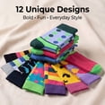 thumbnail image 3 of Colorfut Men's 12 Pairs Soft Cotton Colorful Funky Gift Box Dress Socks, Fits shoe 6-12 (sock size 10-13), 3 of 5