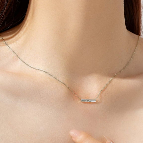 925 Silver Horizontal Bar Geometric Necklace