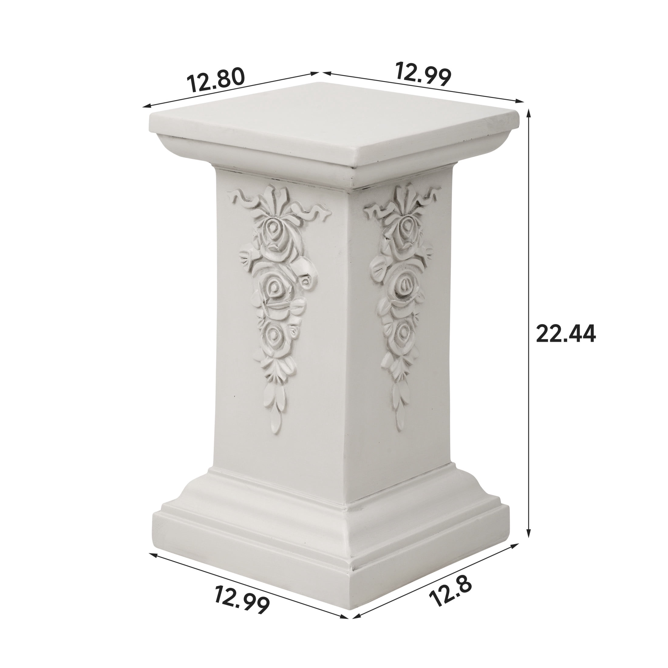 Christopher Knight Home 22.44"H MGO Pedestal Plant Stand, Floral Display Column, Antique White