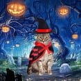 thumbnail image 5 of Disfraz de mago para mascotas de gato de Halloween, ropa de disfraz para mascotas para gatito cachorro para Halloween (rojo), 5 of 5