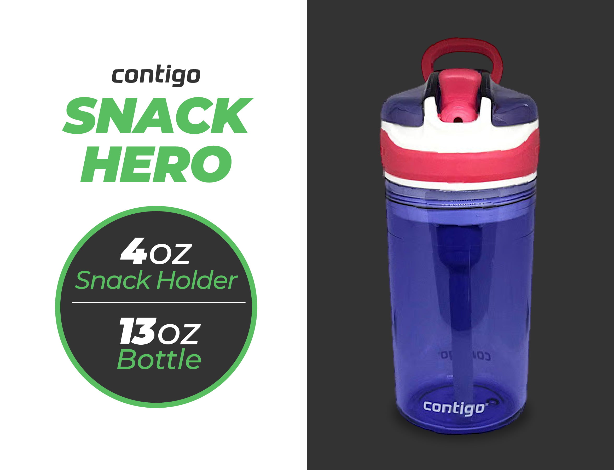 Contigo Snack Hero Drink 384ml and Snack 118ml Kids Tumbler Leak Proof Tritan 