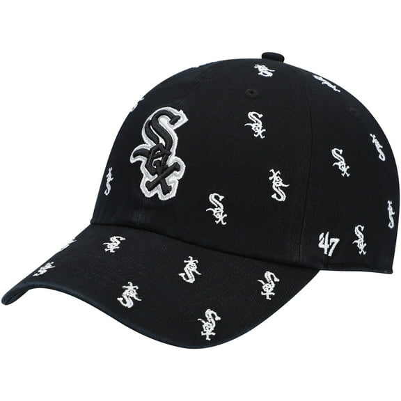 Women's '47 Black Chicago White Sox Confetti Clean Up Adjustable Hat