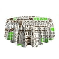 thumbnail image 5 of Green Brown Football Words Pattern Round Tablecloth 60"x60",Wrinkle Wipeable Table Cloth for Kitchen Dining Room Picnic Patio Party, 5 of 6