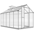 thumbnail image 4 of Outsunny 10' L x 6' W Walk-In Polycarbonate Greenhouse with Roof Vent for Ventilation & Rain Gutter, Hobby Greenhouse for Winter, 4 of 11
