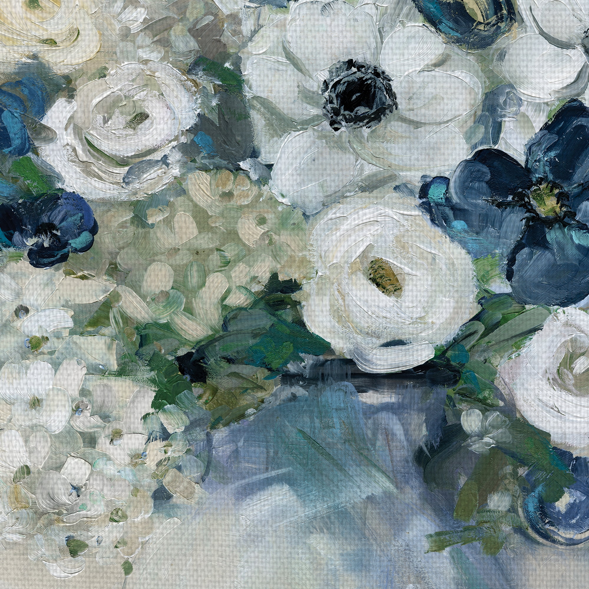 Masterpiece Art Gallery Anemone And Blue Bouqet By Sally Swatland Canvas Art Print 22" x 28"