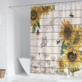 thumbnail image 3 of Sunflowers and Bee Shower Curtain Sets, Sunflower Bathroom Decor for Bath, Spring Floral Rustic Retro Scenery Landscape Fabric 72x72, 3 of 5